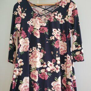 Navy / Floral dress
